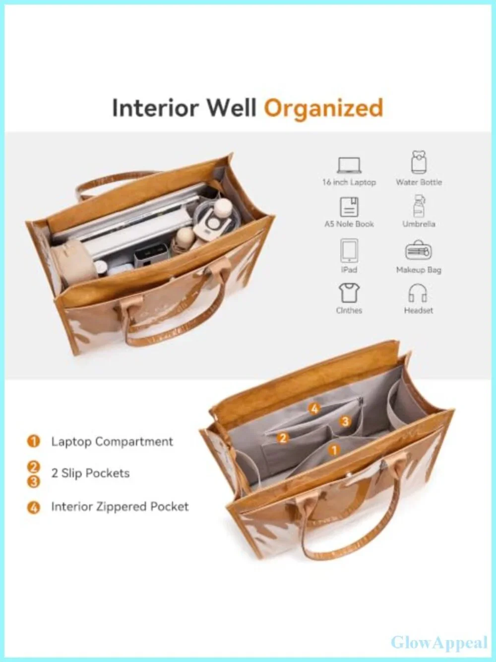 PVC Tote Bag Women's Large Capacity Work Handbag Shoulder Purse